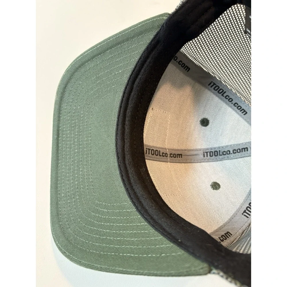 iTOOLco Green Trucker Hat Snapback Mesh Cap Leather Patch‎ Logo One Size OSFM